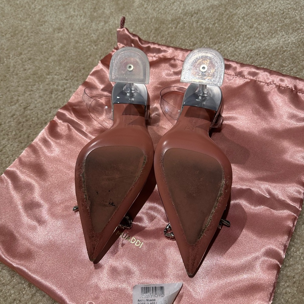 Amina Muaddi Rosie Glass sling back pvc transparent - Picture 3 of 8